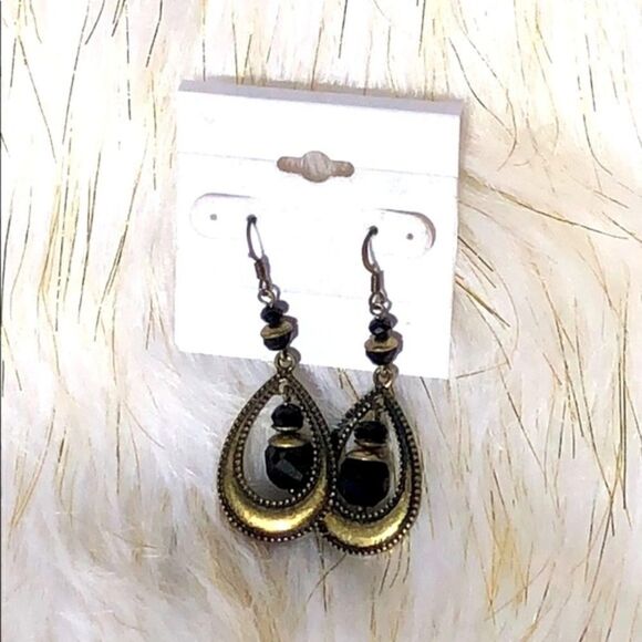 Black Gold Beads Dangling Fish Hook - Picture 4 of 4